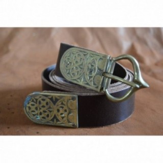 Historical reenactment belt | Middle ages | With ornate belt buckle